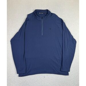 Travis Mathew Pullover Mens XL Blue Networking Mood Quarter Zip Golf Stretch